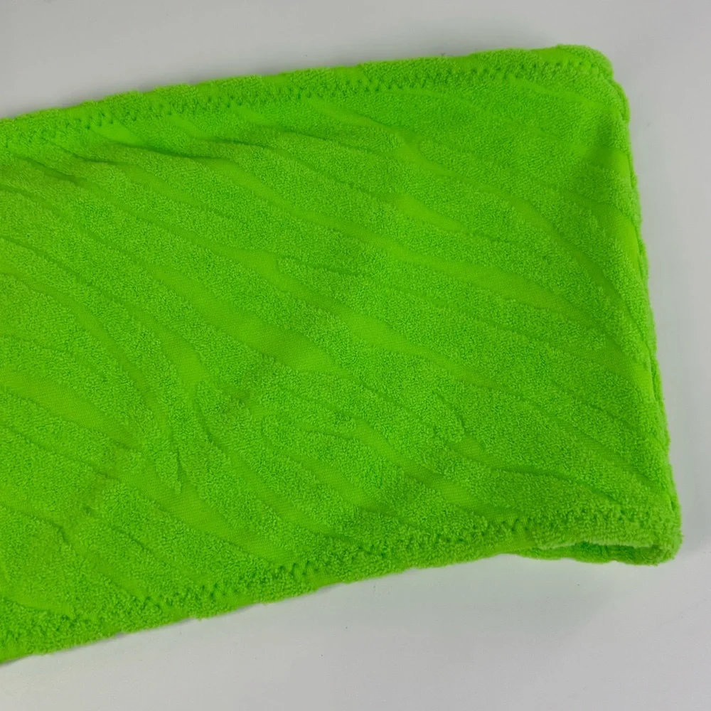 Triangl Bandeau Bikini Top Neon Green Terry Zebra Texture Size Small+